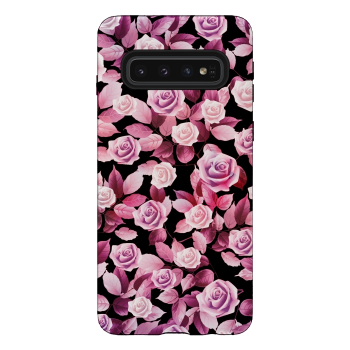 Galaxy S10 StrongFit Pink roses by Jms