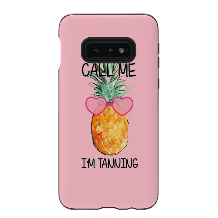 Galaxy S10e StrongFit Cool Pinapple with Glasses Text by ''CVogiatzi.