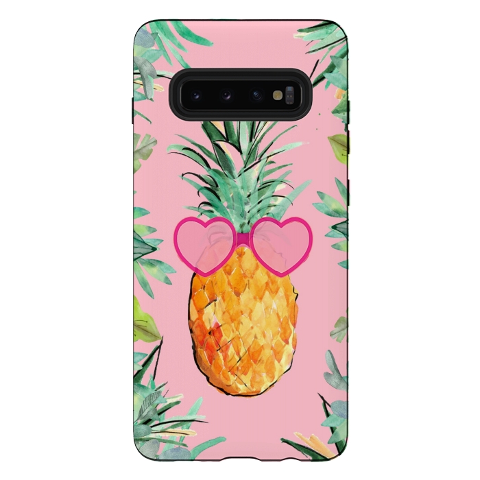 Galaxy S10 plus StrongFit Cool Pinapple with Glasses by ''CVogiatzi.