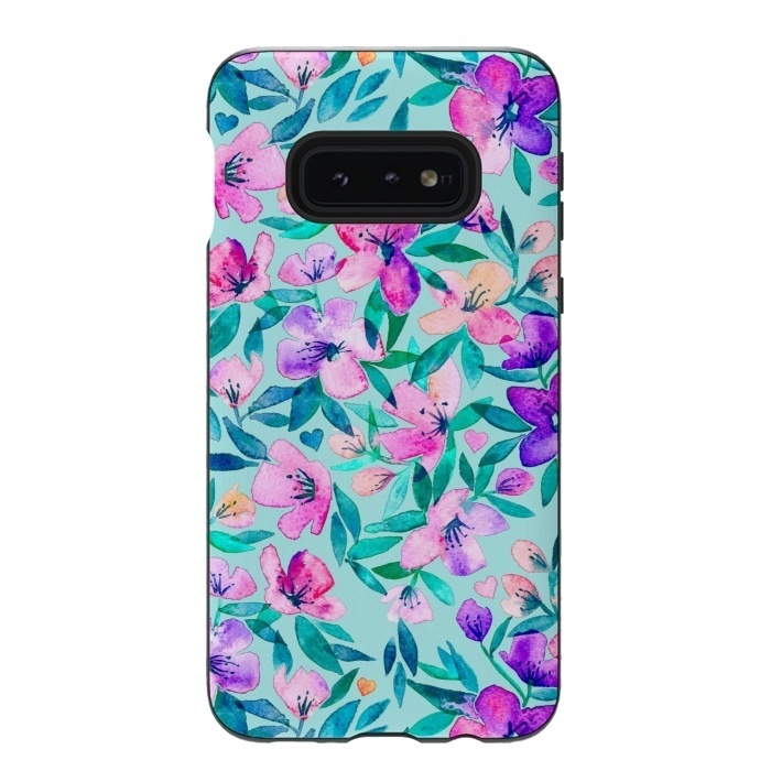 Galaxy S10e StrongFit Happy Spring Floral in Watercolor by Micklyn Le Feuvre