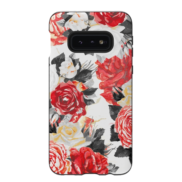 Galaxy S10e StrongFit Red and white rose bouquet by Oana 
