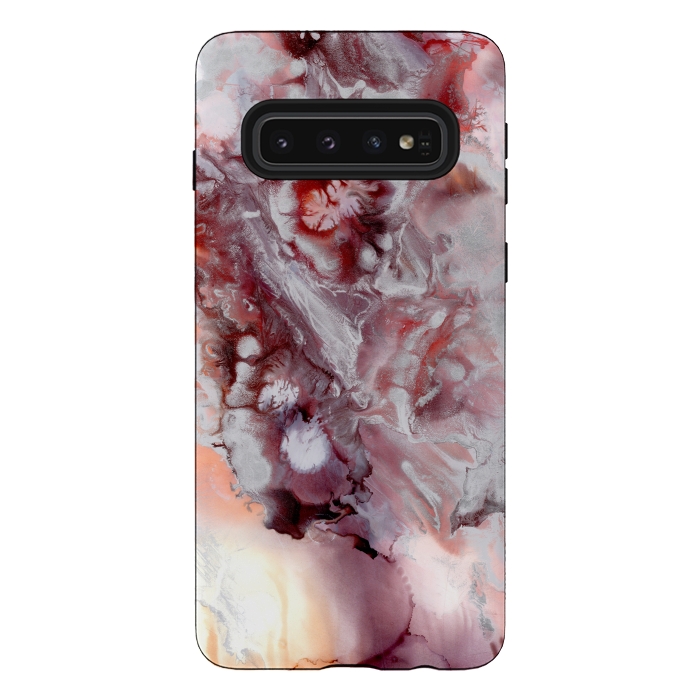 Galaxy S10 StrongFit Alcohol Ink Fire   by Tigatiga