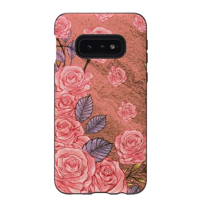 Galaxy S10e StrongFit Vintage Peonies  by Rossy Villarreal