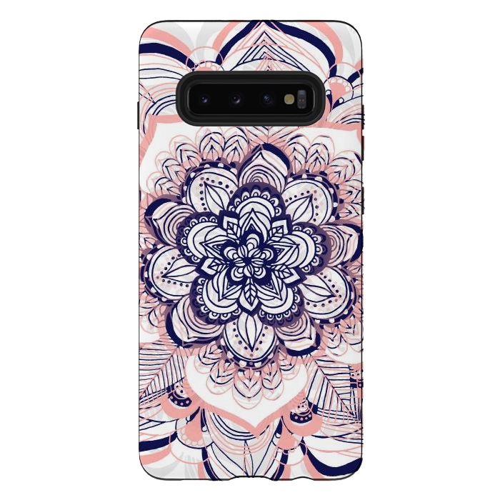 Galaxy S10 plus StrongFit Purple, Blue and Pink Netted Mandala by Tangerine-Tane