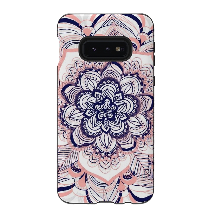 Galaxy S10e StrongFit Purple, Blue and Pink Netted Mandala by Tangerine-Tane
