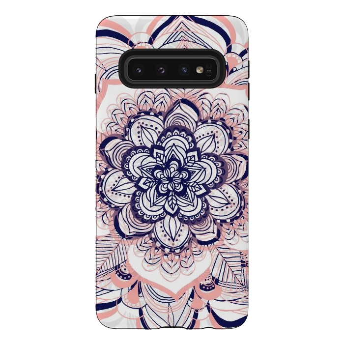 Galaxy S10 StrongFit Purple, Blue and Pink Netted Mandala by Tangerine-Tane