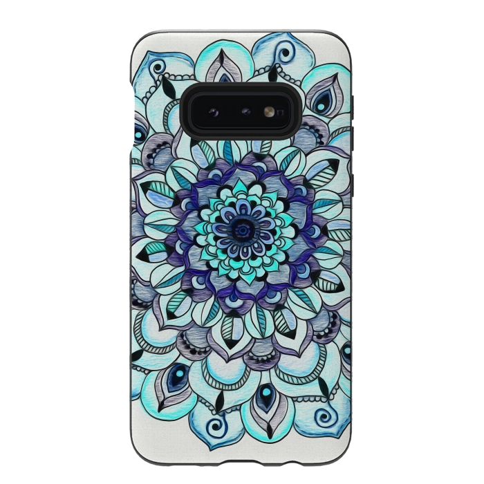 Galaxy S10e StrongFit Peacock Mandala by Tangerine-Tane