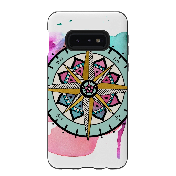 Galaxy S10e StrongFit compass by Pom Graphic Design