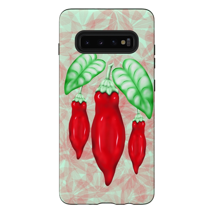 Galaxy S10 plus StrongFit Red Hot Chilli Pepper Decorative Food Art by BluedarkArt