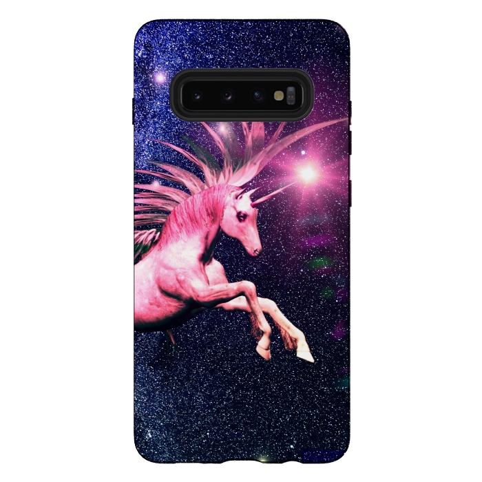 Galaxy S10 plus StrongFit Unicorn Blast by Gringoface Designs