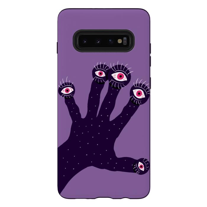 Galaxy S10 plus StrongFit Weird Hand With Watching Eyes by Boriana Giormova