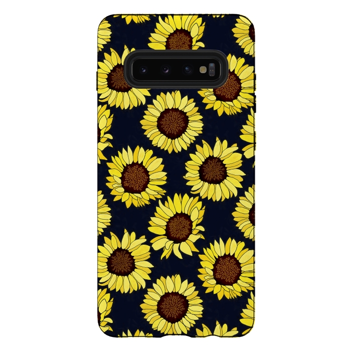 Galaxy S10 plus StrongFit Navy - Sunflowers Are The New Roses! by Tigatiga