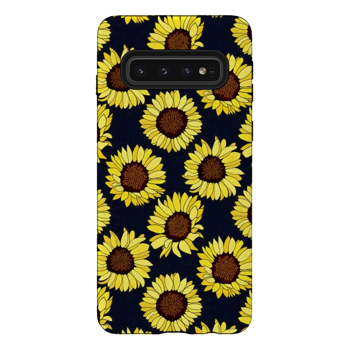 Galaxy S10 StrongFit Navy - Sunflowers Are The New Roses! by Tigatiga