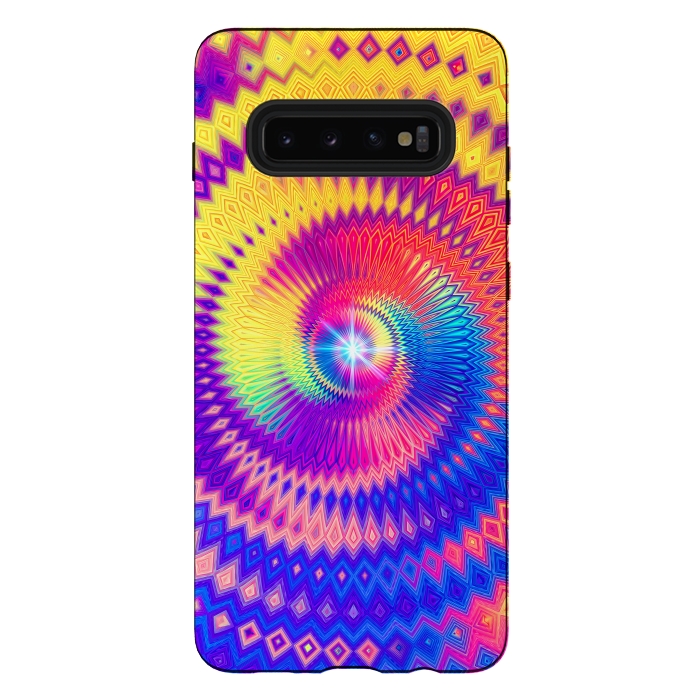 Galaxy S10 plus StrongFit Abstract Colorful Diamond Shape Circular Design by Art Design Works