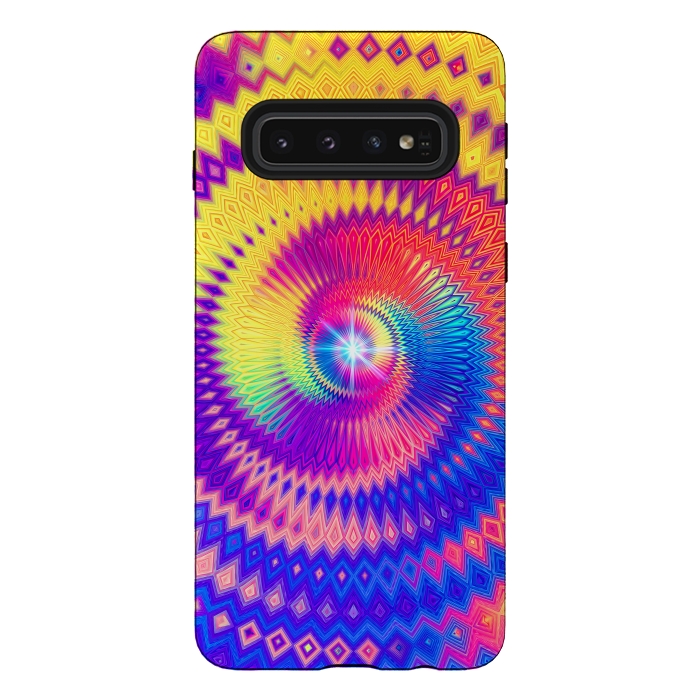 Galaxy S10 StrongFit Abstract Colorful Diamond Shape Circular Design by Art Design Works