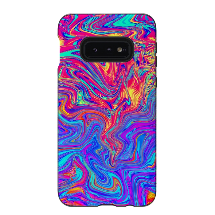 Galaxy S10e StrongFit Abstract Colorful Waves by Art Design Works