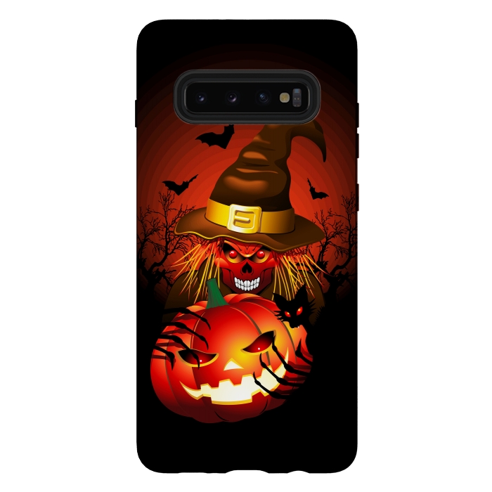 Galaxy S10 plus StrongFit Skull Witch Halloween Monster by BluedarkArt