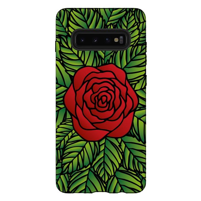 Galaxy S10 plus StrongFit Red Rose by Majoih