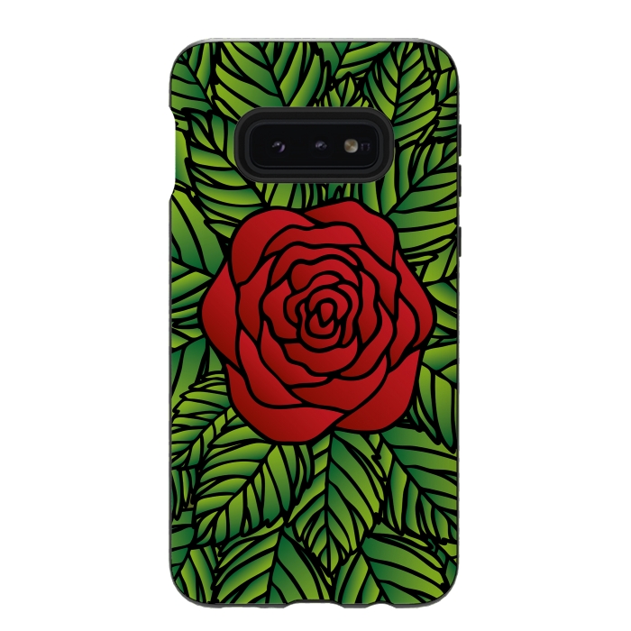 Galaxy S10e StrongFit Red Rose by Majoih