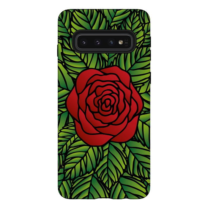 Galaxy S10 StrongFit Red Rose by Majoih