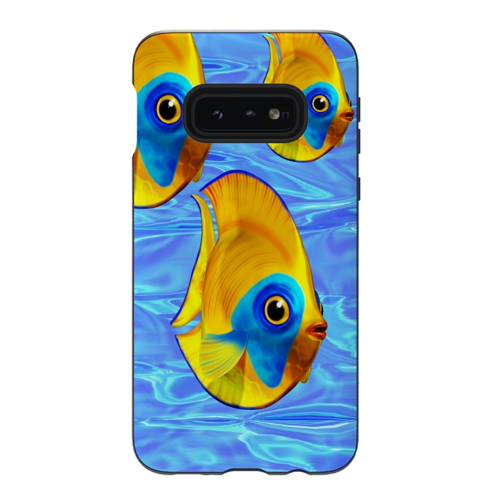 Galaxy S10e StrongFit Fish 3D Cute Tropical Cutie on Clear Blue Ocean Water  by BluedarkArt