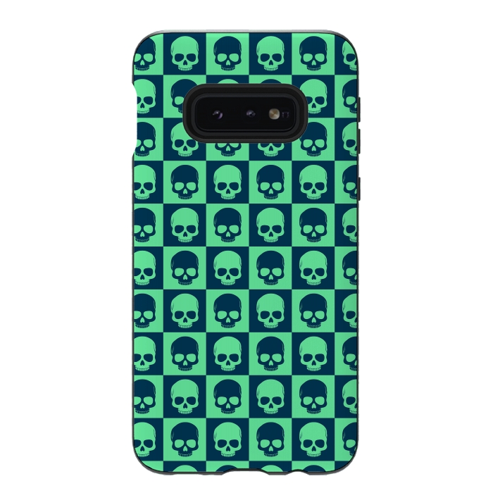 Galaxy S10e StrongFit Checkered Skulls Pattern III by Art Design Works