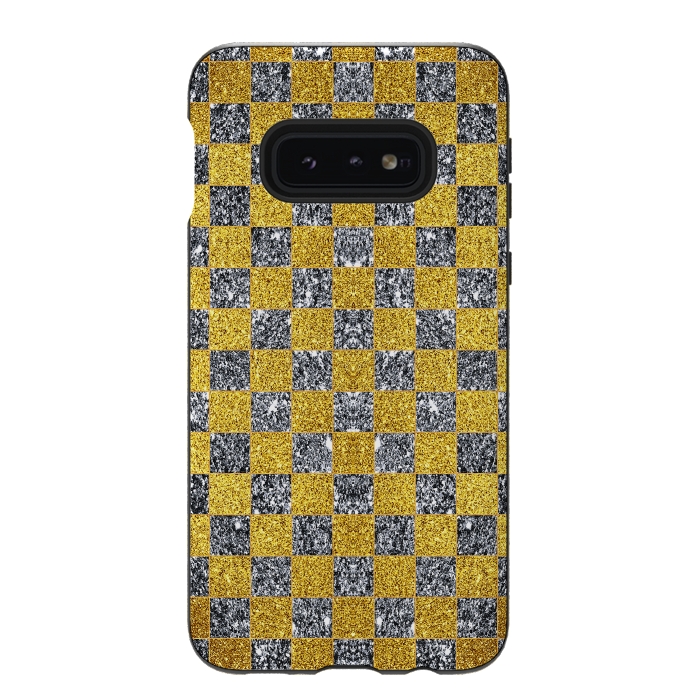 Galaxy S10e StrongFit Checkered Pattern X by Art Design Works