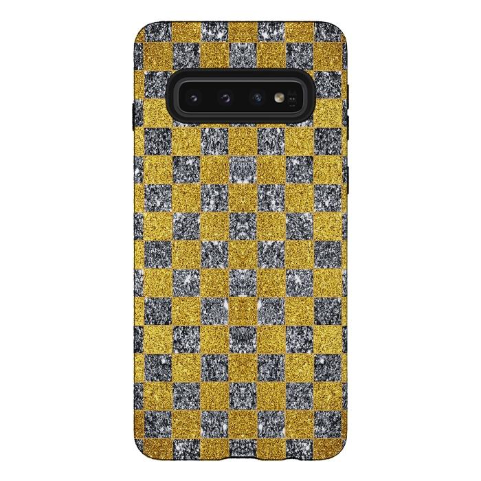Galaxy S10 StrongFit Checkered Pattern X by Art Design Works