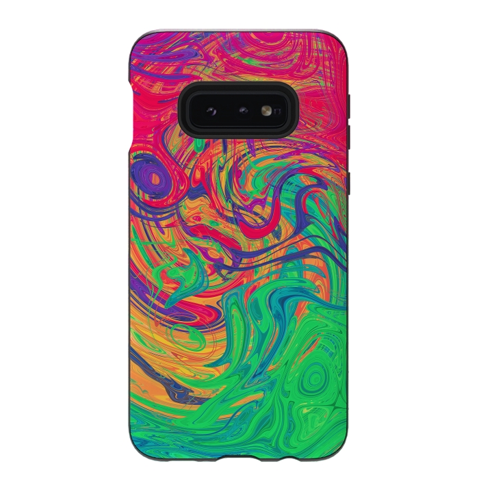 Galaxy S10e StrongFit Abstract Multicolored Waves by Art Design Works