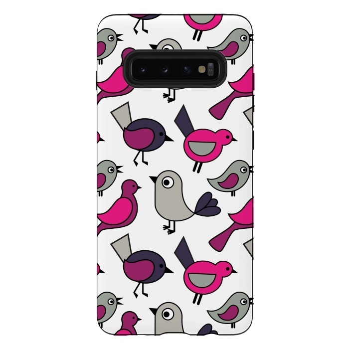 Galaxy S10 plus StrongFit Cute birds by Martina