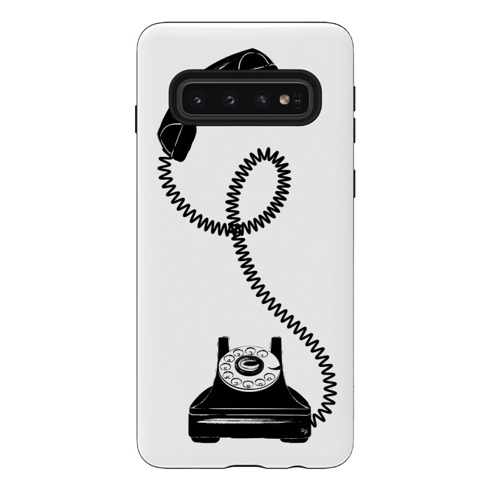 Galaxy S10 StrongFit Black Vintage Phone by Martina