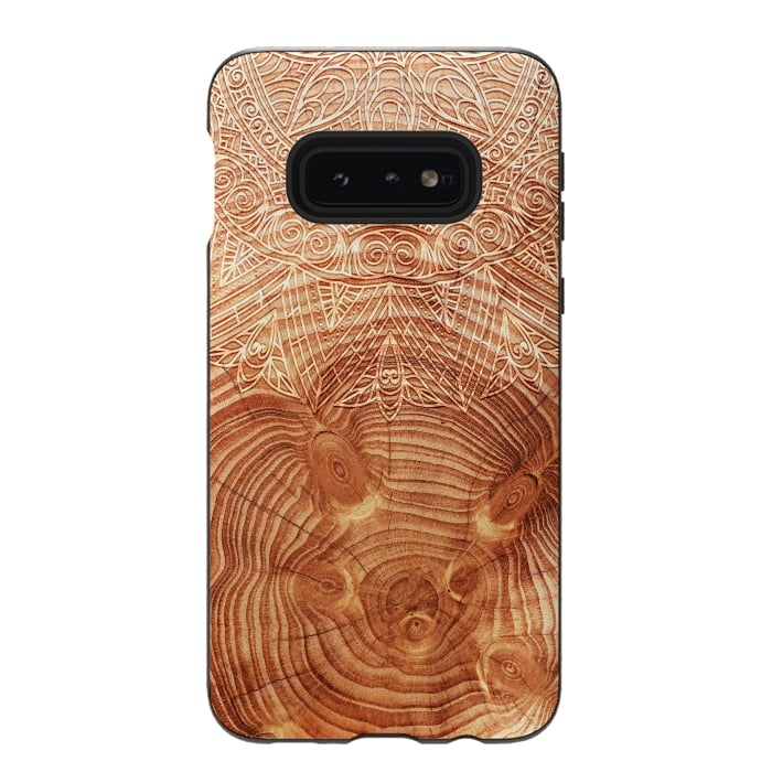 Galaxy S10e StrongFit Mandala Wood I by Art Design Works