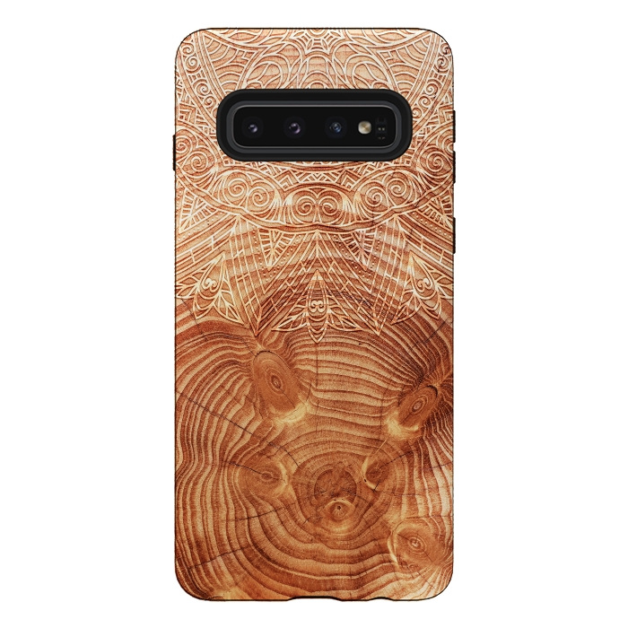 Galaxy S10 StrongFit Mandala Wood I by Art Design Works