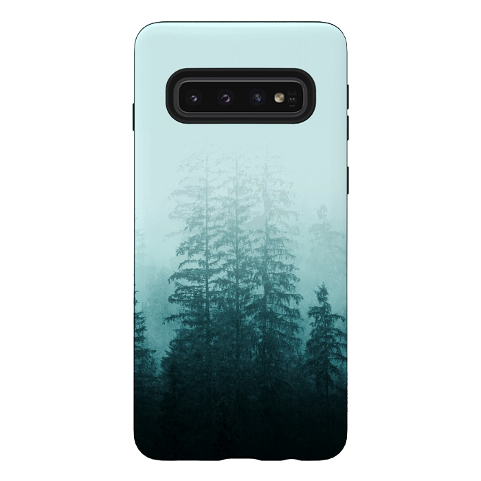 Galaxy S10 StrongFit Blue Coniferous Forest by Creativeaxle