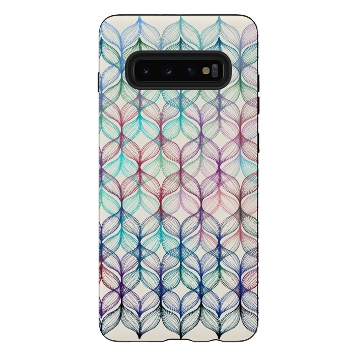 Galaxy S10 plus StrongFit Mermaid's Braids - a colored pencil pattern by Micklyn Le Feuvre