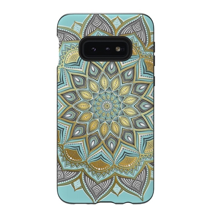 Galaxy S10e StrongFit Sunny Skies Gilded Lace Medallion by Micklyn Le Feuvre