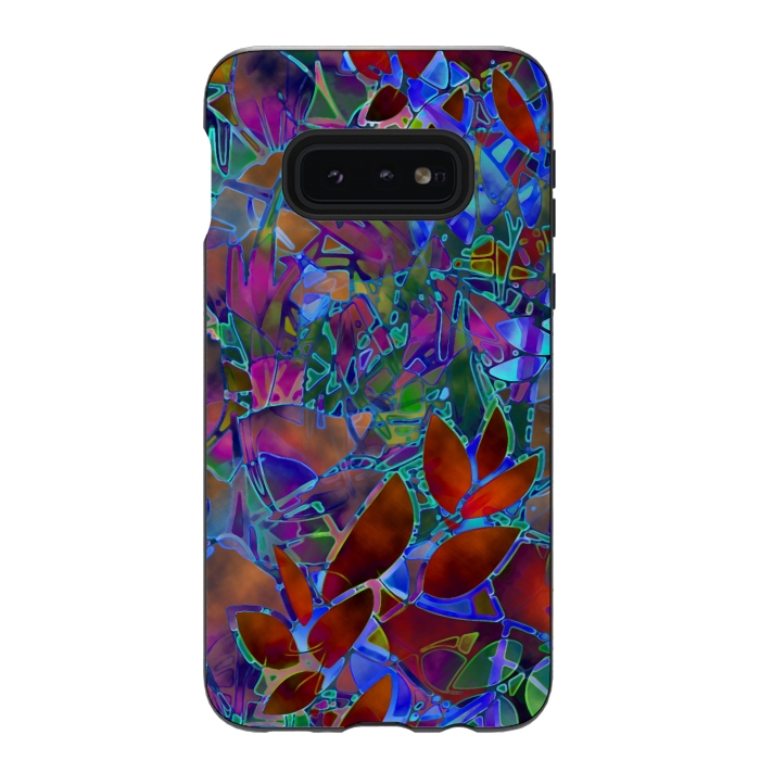 Galaxy S10e StrongFit Floral Abstract Stained Glass G174 by Medusa GraphicArt