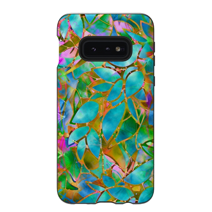 Galaxy S10e StrongFit Floral Abstract Stained Glass G265  by Medusa GraphicArt
