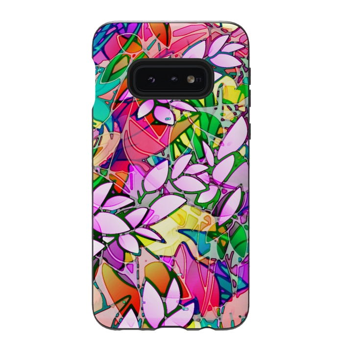 Galaxy S10e StrongFit Grunge Art Floral Abstract G130  by Medusa GraphicArt