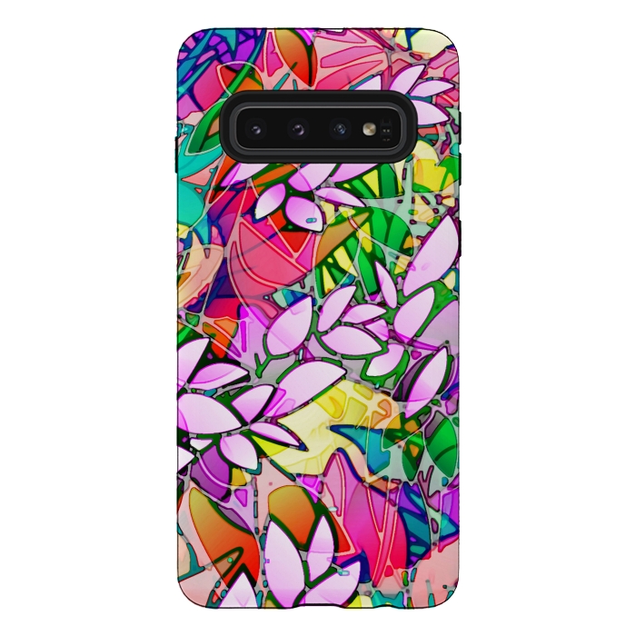 Galaxy S10 StrongFit Grunge Art Floral Abstract G130  by Medusa GraphicArt