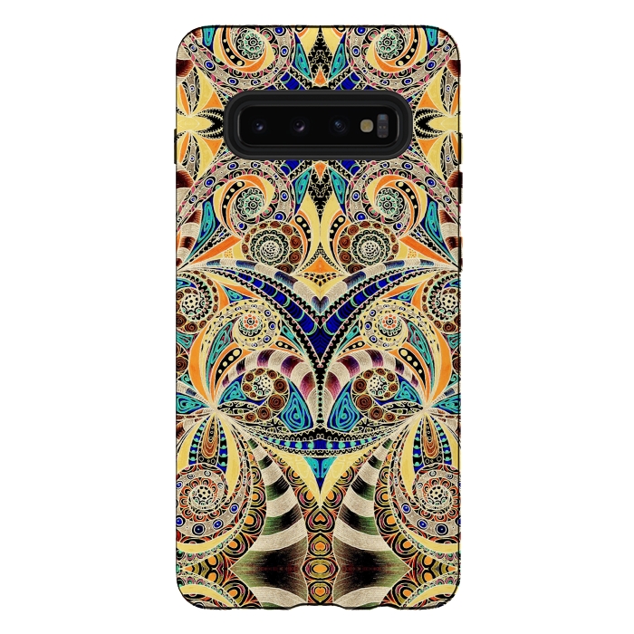 Galaxy S10 plus StrongFit Drawing Floral Zentangle G240 by Medusa GraphicArt