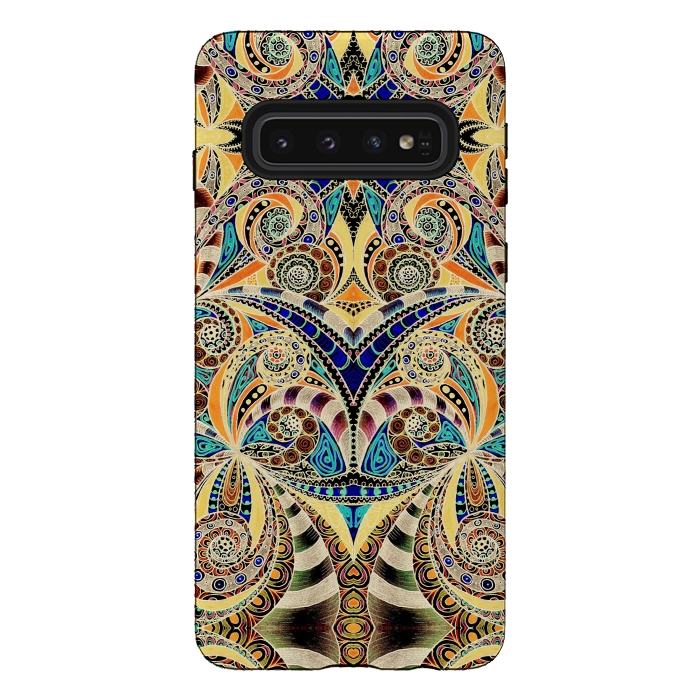 Galaxy S10 StrongFit Drawing Floral Zentangle G240 by Medusa GraphicArt
