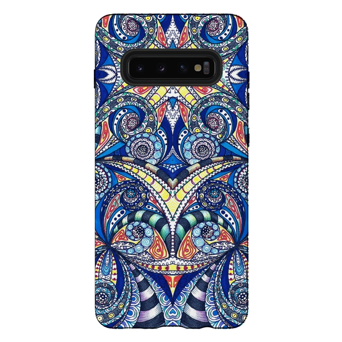 Galaxy S10 plus StrongFit Drawing Floral Zentangle G7B by Medusa GraphicArt