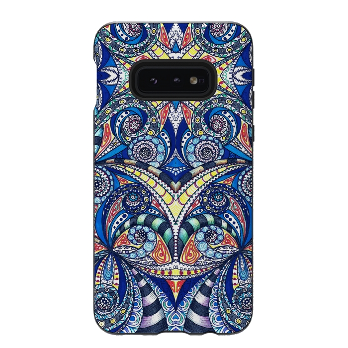 Galaxy S10e StrongFit Drawing Floral Zentangle G7B by Medusa GraphicArt