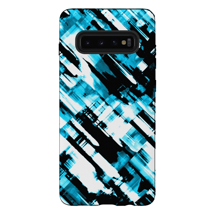 Galaxy S10 plus StrongFit Hot blue and black digital art G253 by Medusa GraphicArt