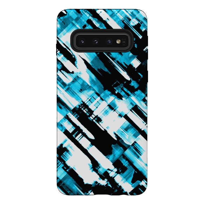Galaxy S10 StrongFit Hot blue and black digital art G253 by Medusa GraphicArt