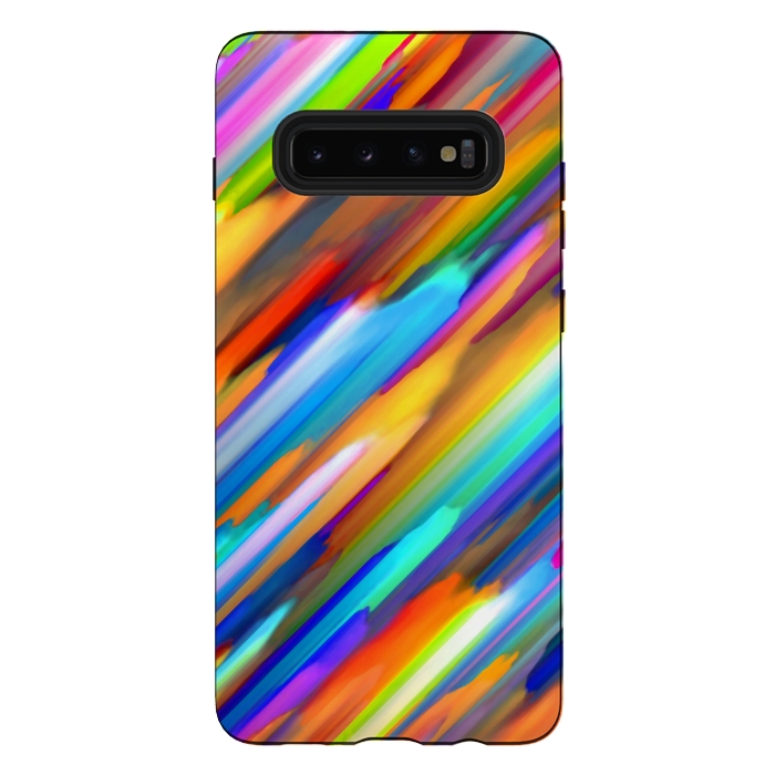 Galaxy S10 plus StrongFit Colorful digital art splashing G391 by Medusa GraphicArt