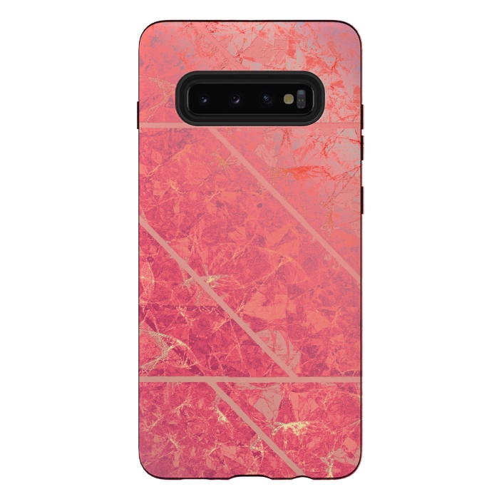 Galaxy S10 plus StrongFit Pink Marble Texture G281 by Medusa GraphicArt