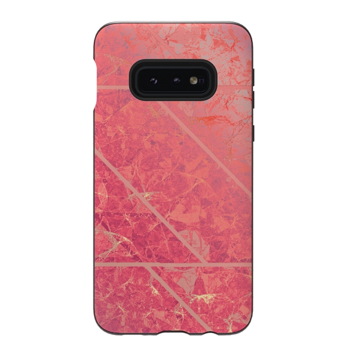 Galaxy S10e StrongFit Pink Marble Texture G281 by Medusa GraphicArt