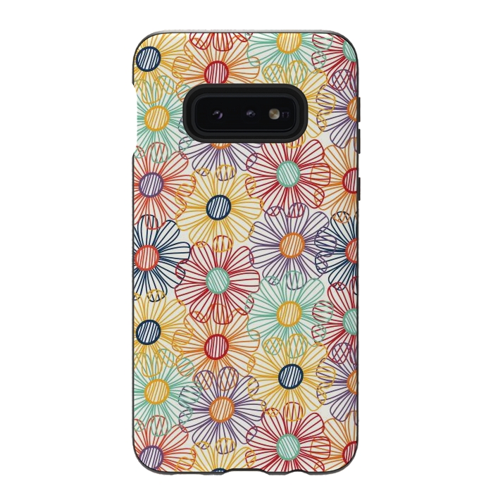 Galaxy S10e StrongFit RAINBOW FLORAL by TracyLucy Designs